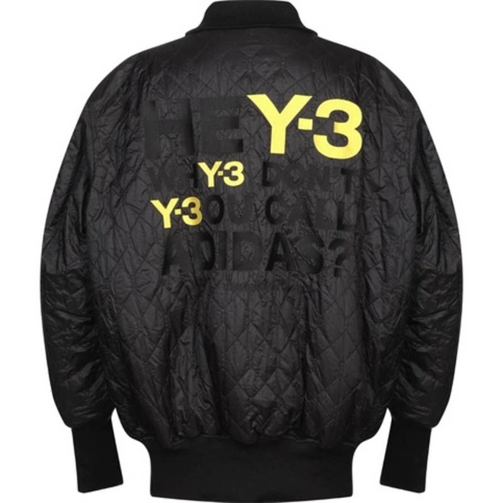 Y-3: Reversible Quilted Black Bomber Jacket